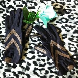 Isotoner Aris black/brown gloves